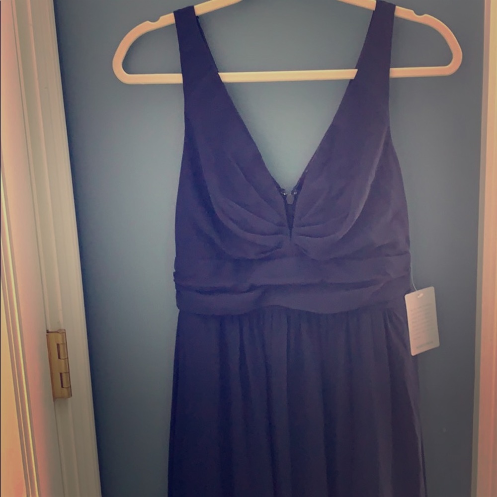 Ruched a-line chiffon maxi dress